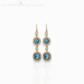 English Blue Crystal - Earrings